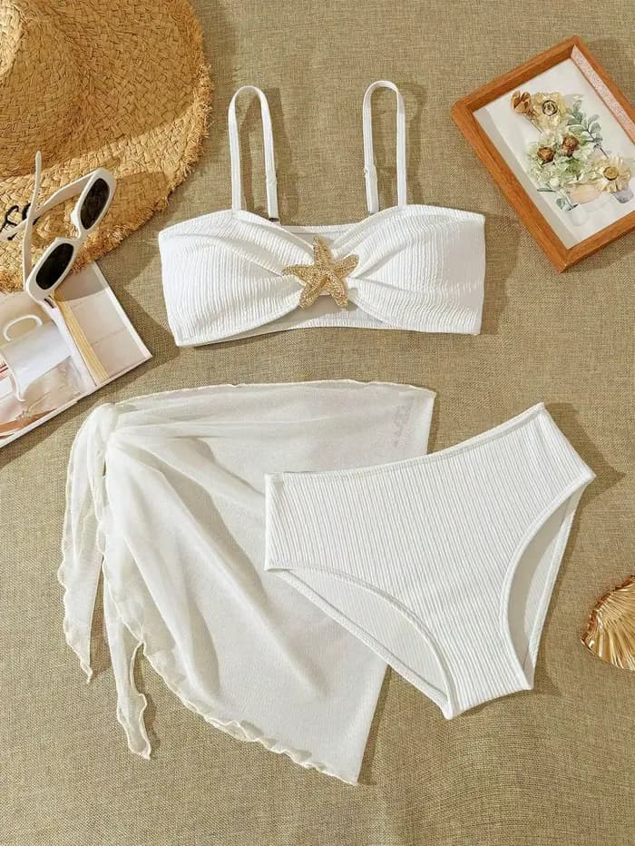 Maillots de bain trois pièces pour adolescentes UNITIM, ensemble de maillots de bain bikini pour fil