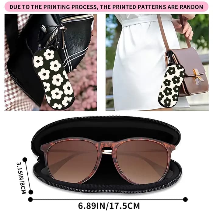 Étui à lunettes de soleil souple 1 pièce, pochette à lunettes en néoprène à fermeture éclair, lunett