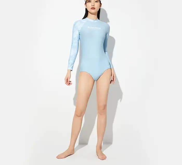 Maillot de bain Bikini pour femmes, manches longues, Triangle, short, une pièce, plongée en apnée, n