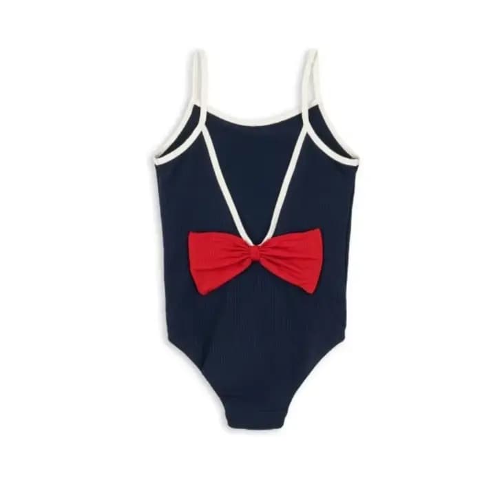 Maillots de bain pour filles, maillot de bain une pièce avec nœud rouge au dos, ensemble de bikini m