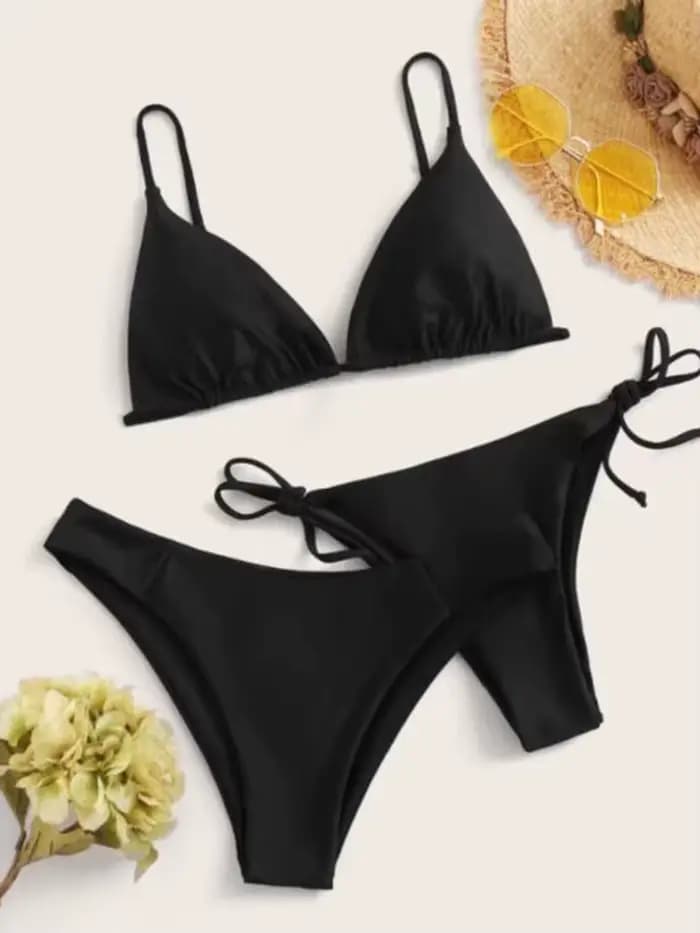3 pièces ensemble Bikini femmes maillot de bain Push Up avec 2 bas taille basse et moyenne bretelles