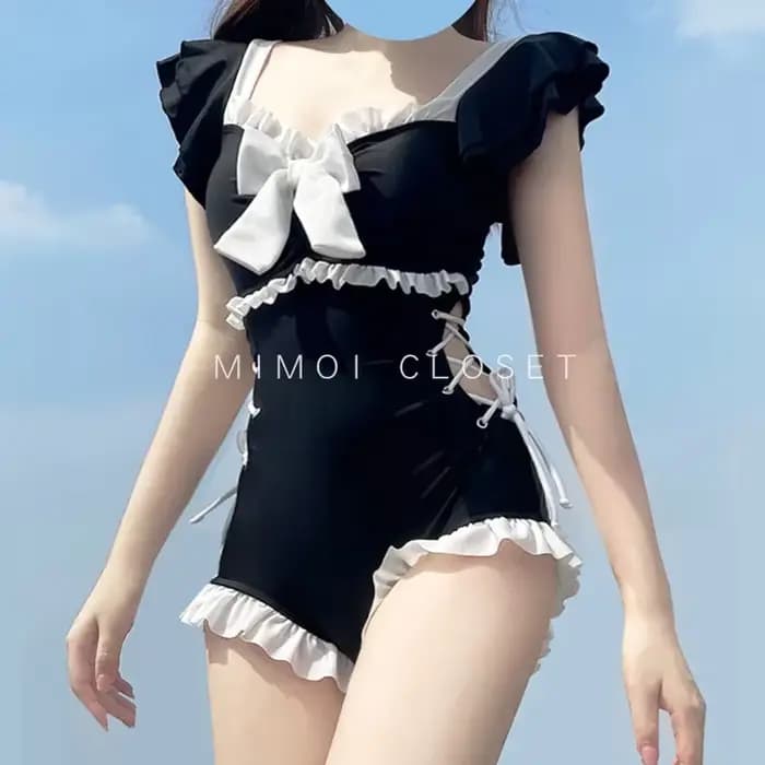 Maillot de bain une pièce rembourré pour femme, bikini kawaii, monokini sexy, push up, mode coréenne