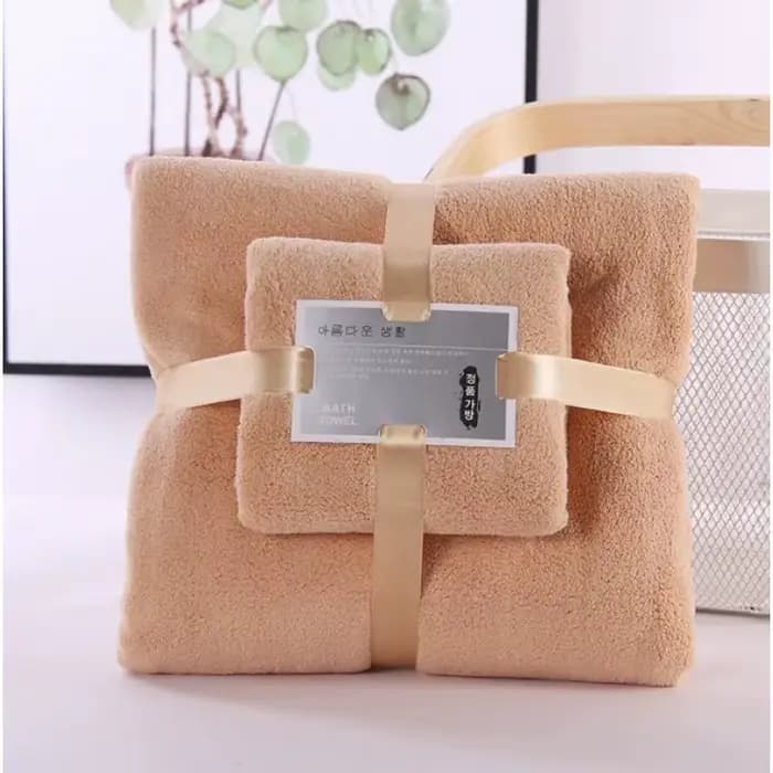 Ensemble de serviettes de bain en velours corail, 2 pièces, Super douces, très absorbantes, à séchag