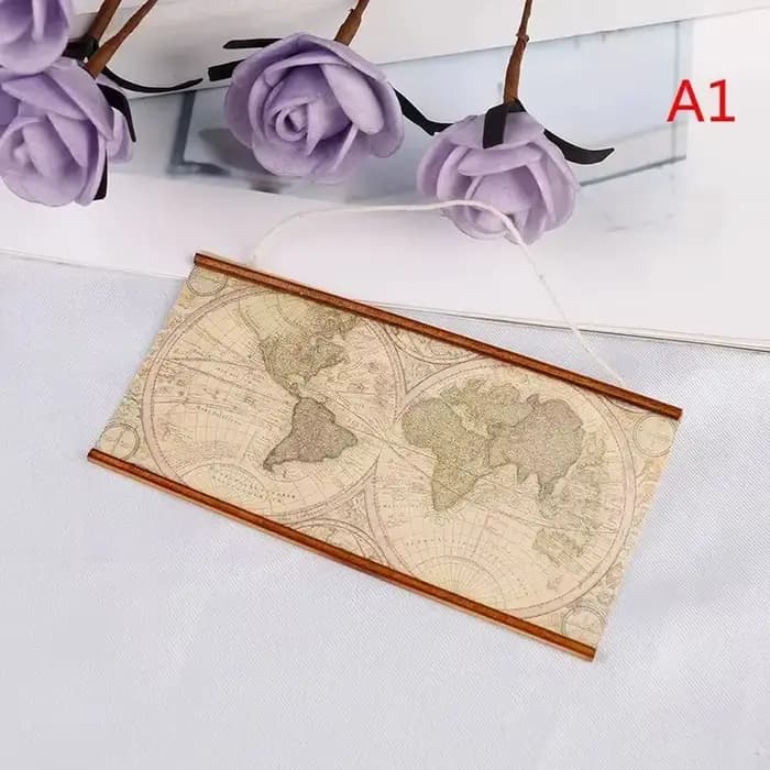 Mini modèle de carte du monde 1/12, accessoires de décoration pour maison de poupée