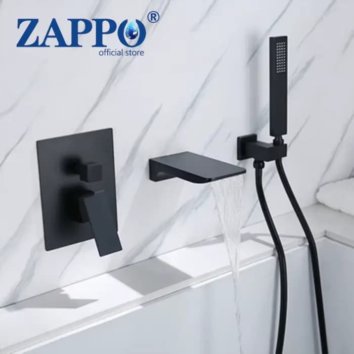 ZAPPO – ensemble de baignoire-douche en or brossé, mitigeur cascade, système de douche mural en lait