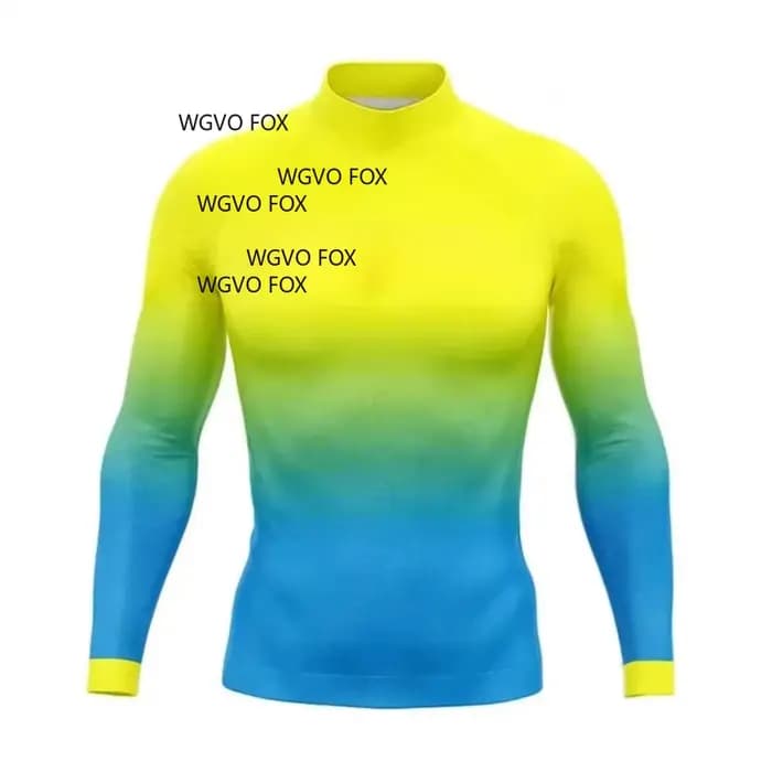 Maillot de bain dégradé pour hommes, T-shirt à manches longues, résistant aux UV, chemise moulante, 
