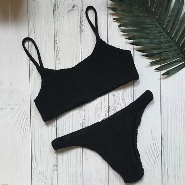 Maillot de bain jaune à volants pour femme, ensemble bikini sexy, soutien-gorge rembourré, push-up, 