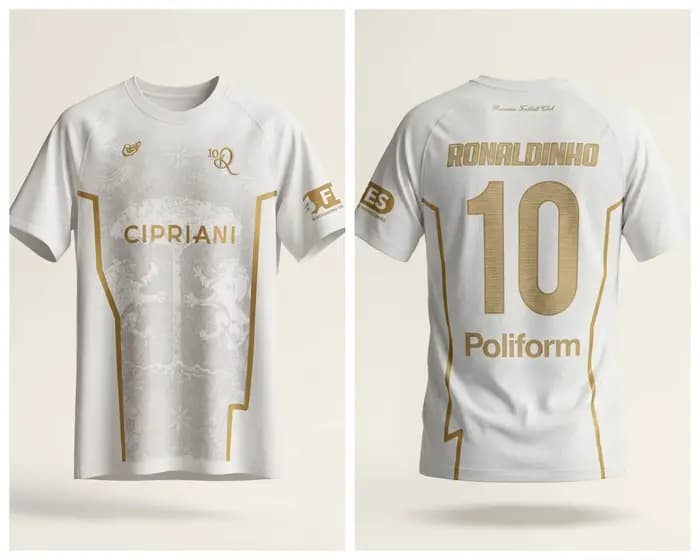 Maillot de football Ronaldinho No.10 Ravenna pour hommes et femmes, T-shirt surdimensionné pour spor