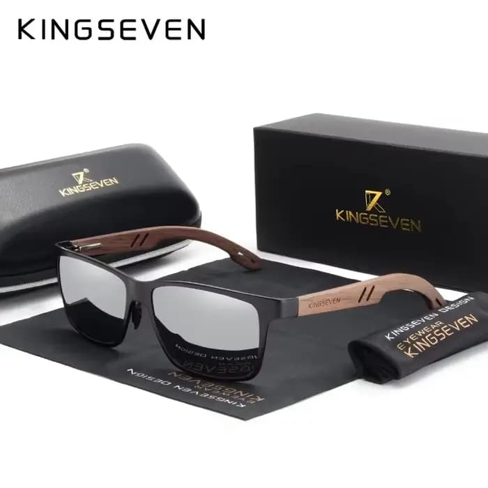 KINGSEVEN marque lunettes de soleil en bois haute qualité cadre rectangulaire hommes femmes UV400 le