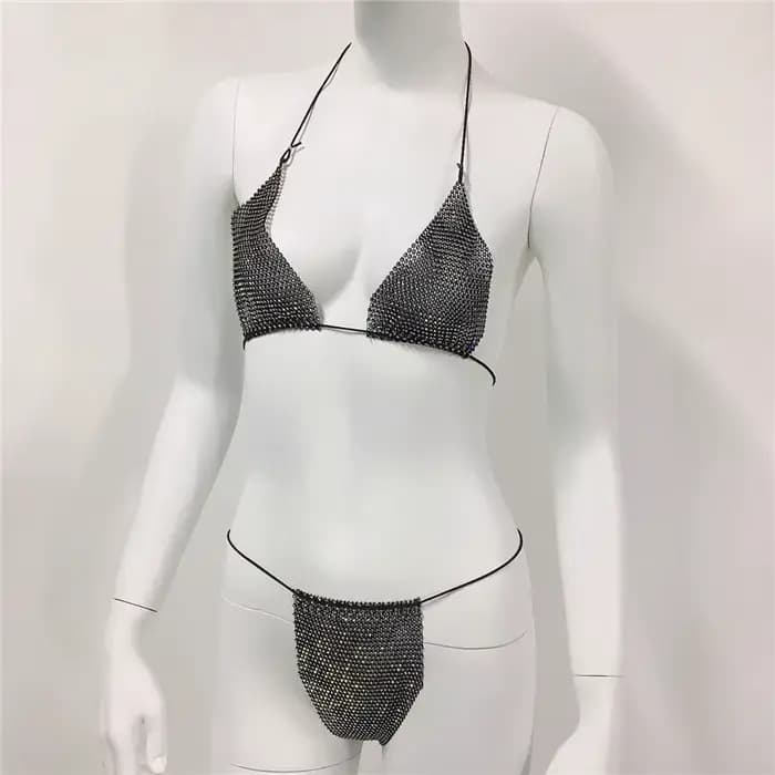 Maillot de bain pour femme Ensembles assortis maille diamant maillots de bain Bikini filles épicées 