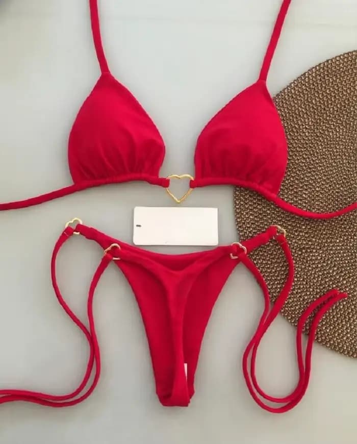RUOTONSEPT-Maillot de bain deux pièces sexy pour femme, bikini brésilien, couleur unie, col licou, t