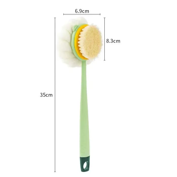 Brosse de douche exfoliante pour le dos avec long manche et éponge en maille douce pour femmes, pour