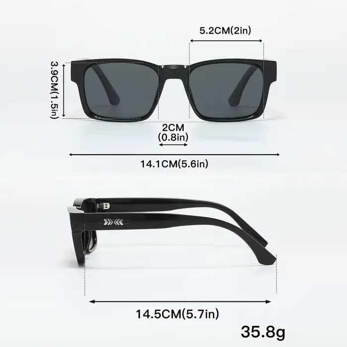 Lunettes de soleil polarisées carrées de qualité pour hommes, noyau métallique UV400 unisexe, pour v