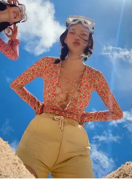 Maillot de bain une pièce à fleurs, Sexy, rembourré, Monokini, manches longues, pour femmes, vêtemen