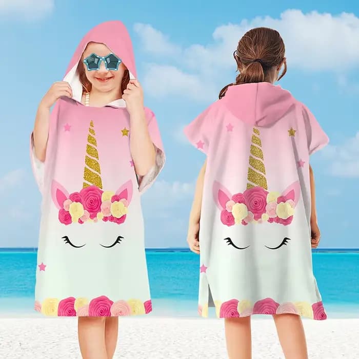 Accessoires bébé dessin animé bain enfant enfant cape à capuche peignoir serviette serviette de plag