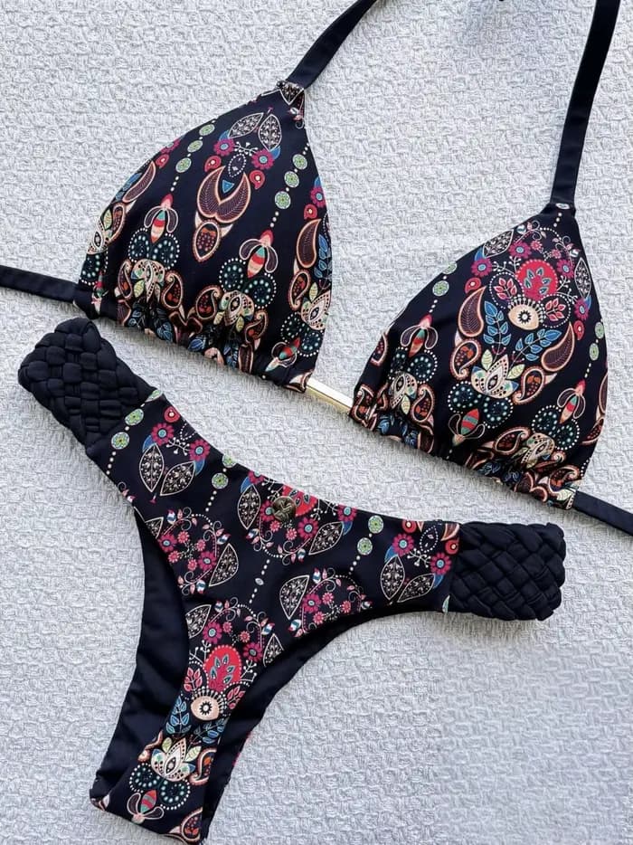 RUOTONSEPT imprimé licou Mini string coupe haute Bikini femme maillot de bain femmes maillots de bai