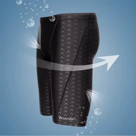 Hommes peau de requin hydrofuge professionnel compétitif maillots de bain marque solide broucroiseme