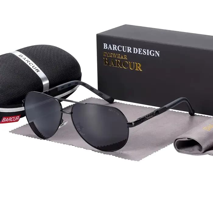 BARCUR-Lunettes de soleil pilote rétro pour hommes et femmes, lunettes de soleil miroir classiques, 