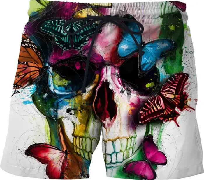 Séchage rapide été hommes Siwmwear hommes plage conseil Shorts hommes noir crâne maillots de bain vê