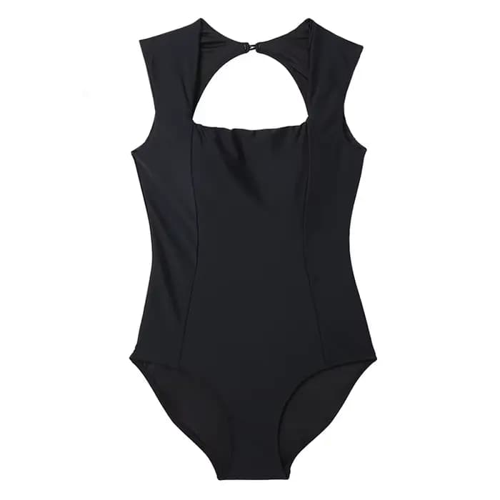 Maillot de bain une pièce slim noir et blanc pur pour femme, sexy, triangle, bustier tubulaire, dos 
