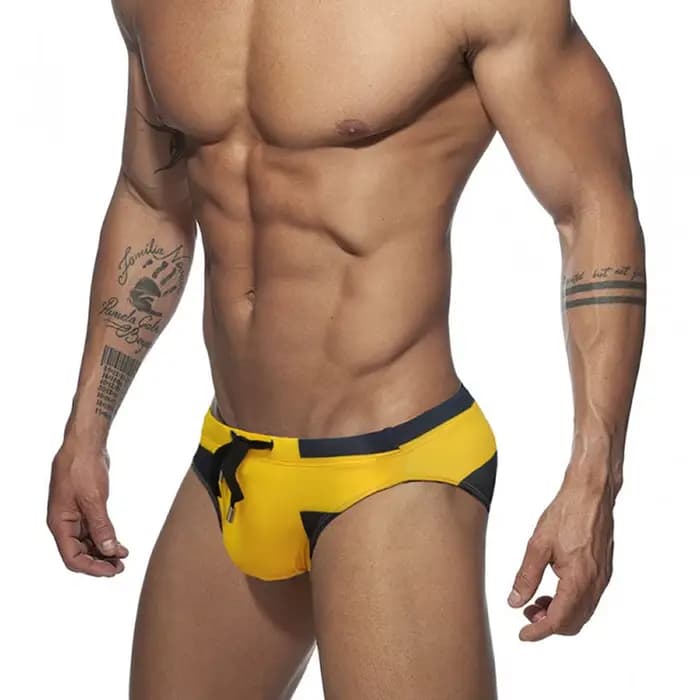 Slip de natation taille basse pour homme, slip de plage sexy, short de surf, marque masculine