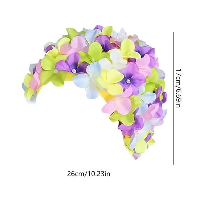 Bonnet de bain 3D à fleurs, respirant, pour sports aquatiques, doux, pour cheveux longs, protection 