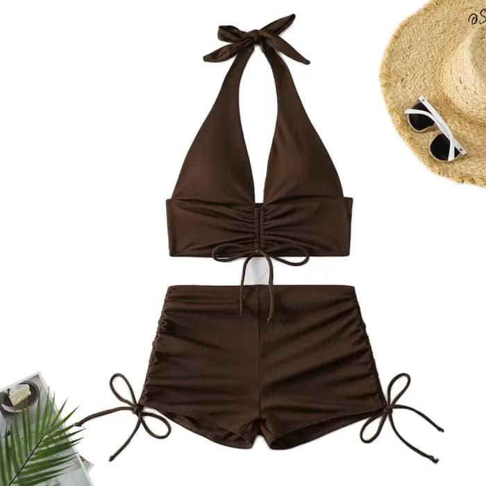 Maillot de bain deux pièces pour femmes, taille haute, bikini, ensemble deux pièces, style brésilien