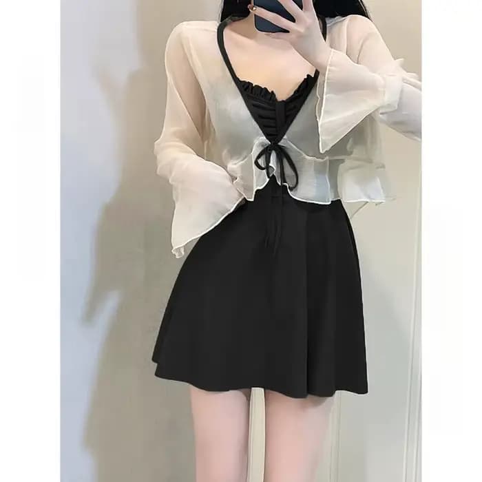 Maillot de bain une pièce pour femmes, jupe conservatrice fine, vert avocat, haut de gamme, sensuel,