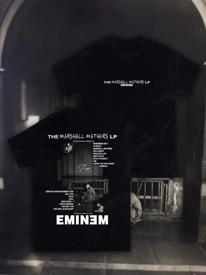T-shirts imprimés graphiques Fashion Rapper Eminem "The Marshall Mathers LP" pour hommes et femmes, 