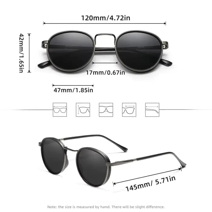 Lunettes de soleil polarisées UV400 pour hommes et femmes, monture ronde rétro, accessoires de condu