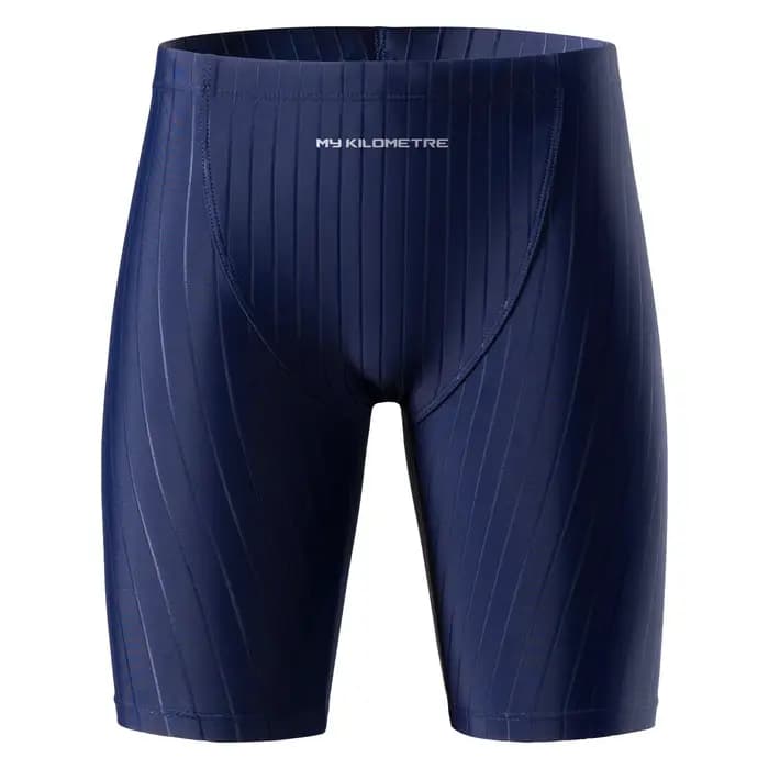 MY KILOMETRE Jammers Hommes Maillot de bain de course Endurance Bleu Marine Solide maillot de bain e