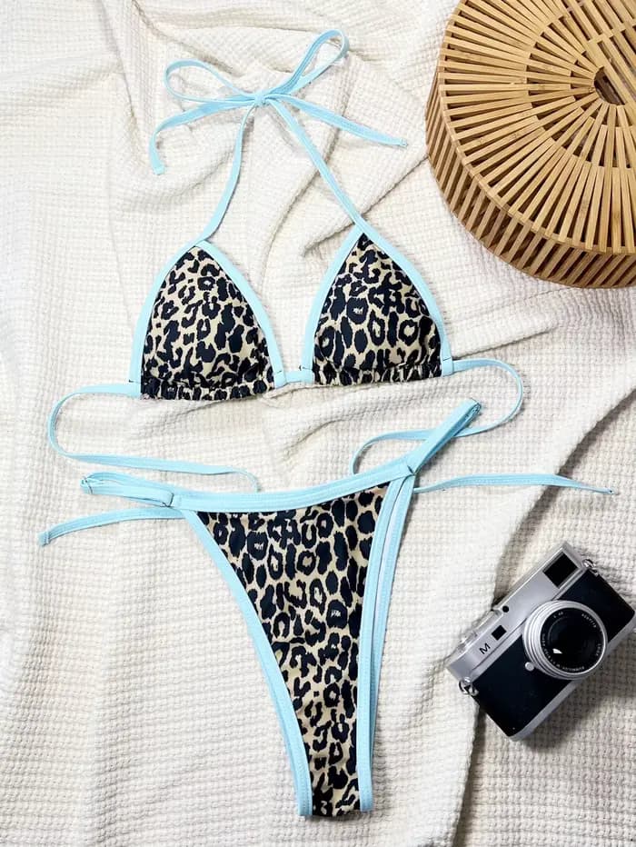 Femmes maillot de bain léopard Sexy Bikini réglable maillots de bain féminin Bikinis ensemble dame l