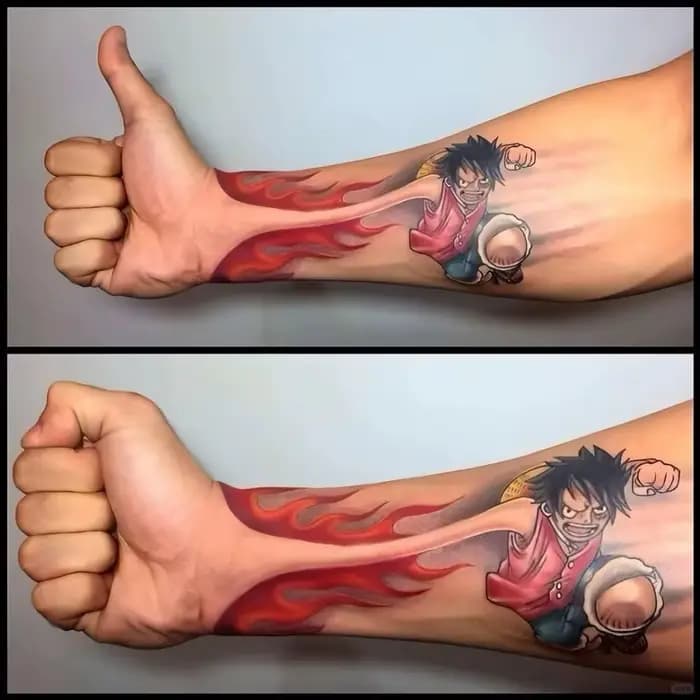 Nouveau Patch Tatouage Coloré Anime One Piece Luffy Durable et Imperméable