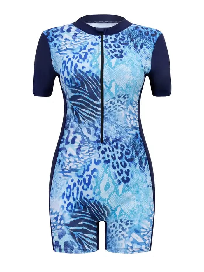 Manches courtes surf body 2025 femmes une pièce maillot de bain à glissière dame maillots de sport f