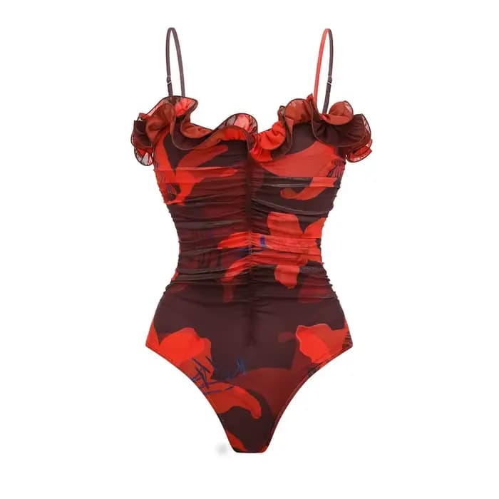Femmes Sexy Bikini ensemble maillot de bain Lily contraste imprimé tissu Patchwork jupe Push Up mail