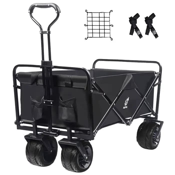 Chariot de plage pliable avec poignée réglable, chariot de plage, pliable, utilitaire, extérieur, ca