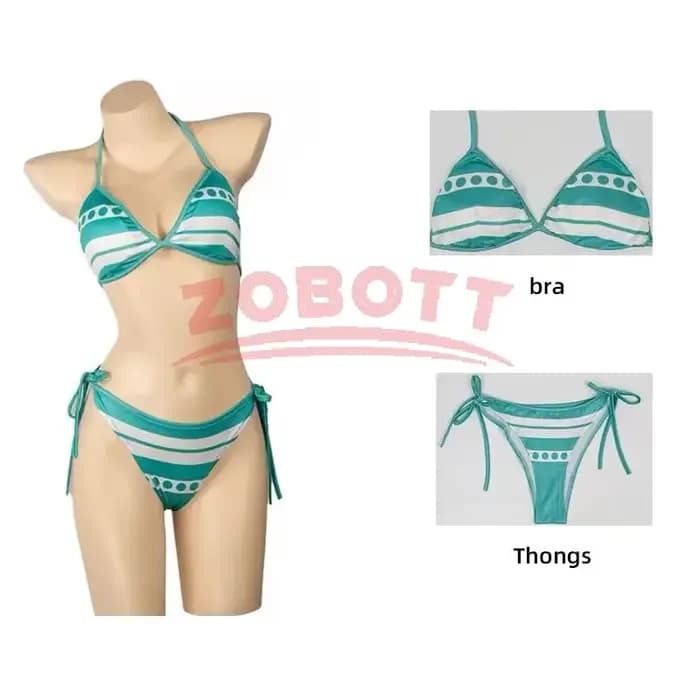 Maillot de bain imprimé dessin animé, bikini Nami, tenue de bain pour femmes, ensemble de costumes d