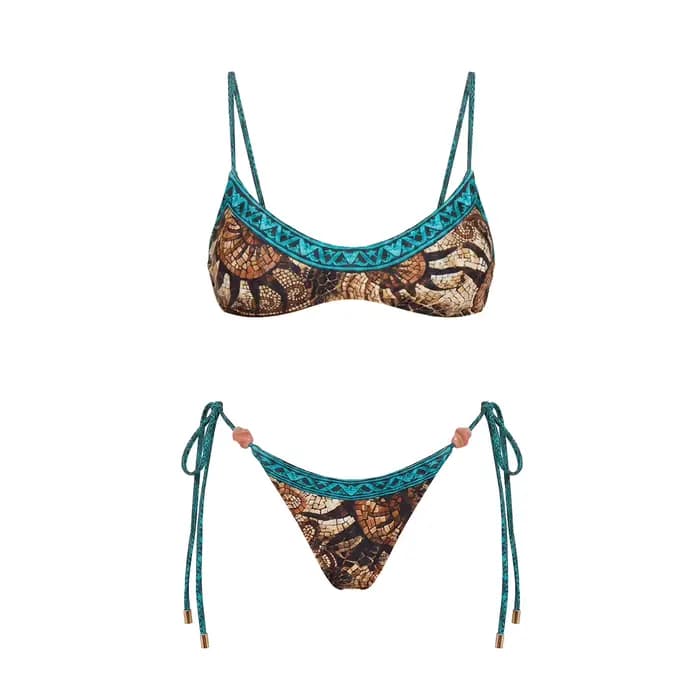 Maillot de bain sexy pour femme 2026 à imprimés rétro, ensemble bikini string, tenue de plage