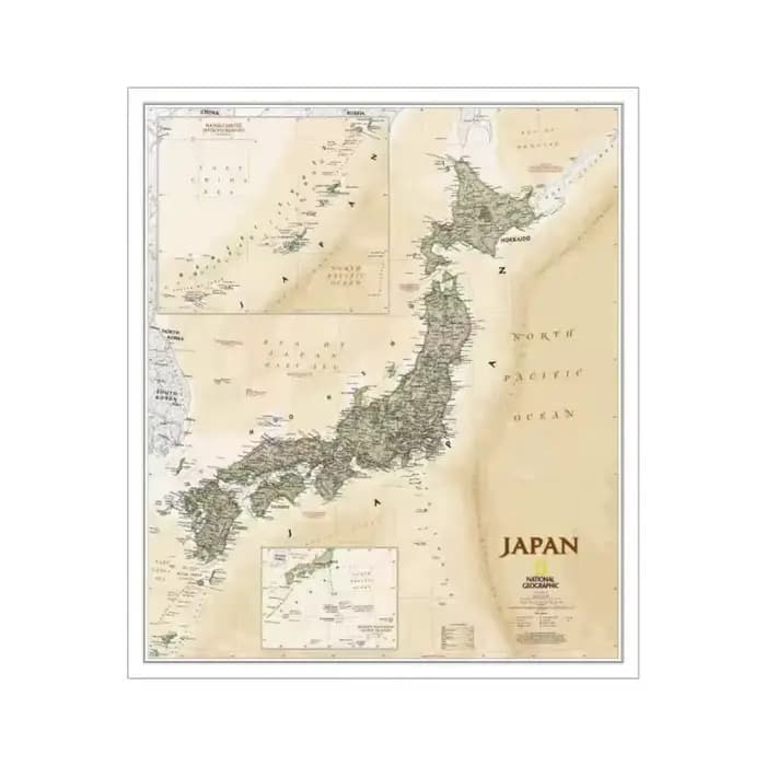 Grandes affiches murales de carte du Japon, impressions décoratives pour la maison, peinture sur toi