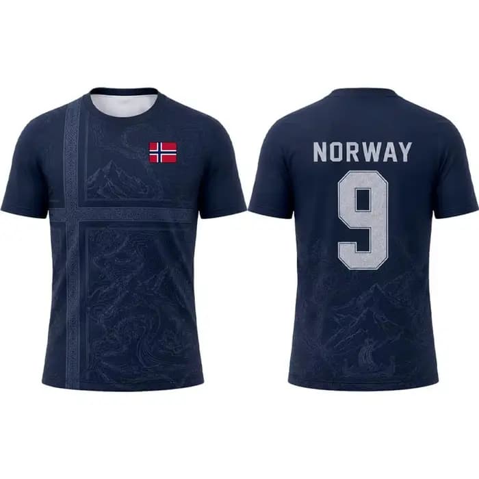 Maillot de football Norvège pour hommes et femmes, T-shirt de football imprimé à manches courtes, vê