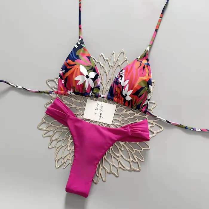 Maillot de bain imprimé style Spice Girl, maillot de bain sexy à contraste de couleurs, maillot de b