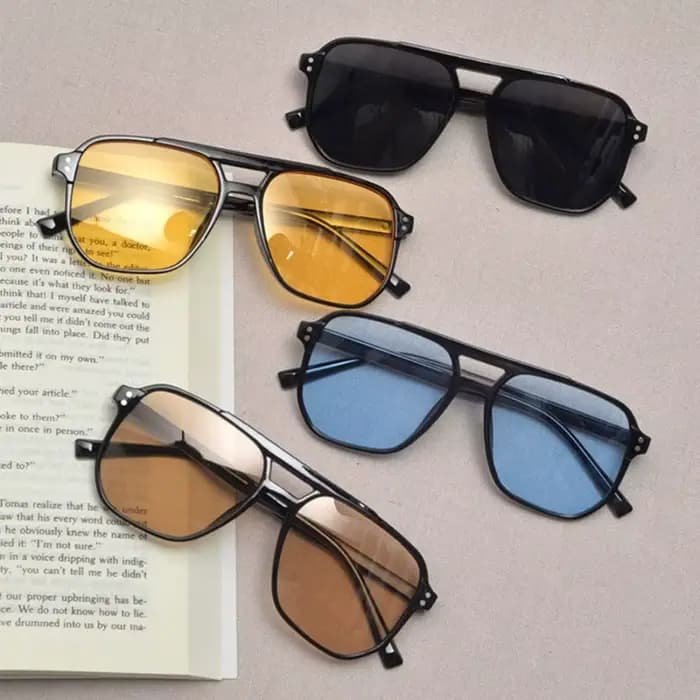 Lunettes de soleil carrées punk anti-UV, protection des yeux pour la plage, lunettes noires, accesso