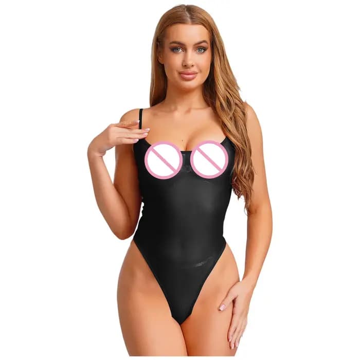 Maillot de bain une pièce en maille transparente pour femmes, Sexy, coupe haute, String extrême, Mon