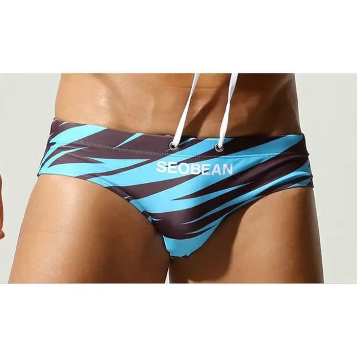 Maillots de bain triangle taille basse pour hommes, séchage rapide, imprimés, avec cordon de serrage