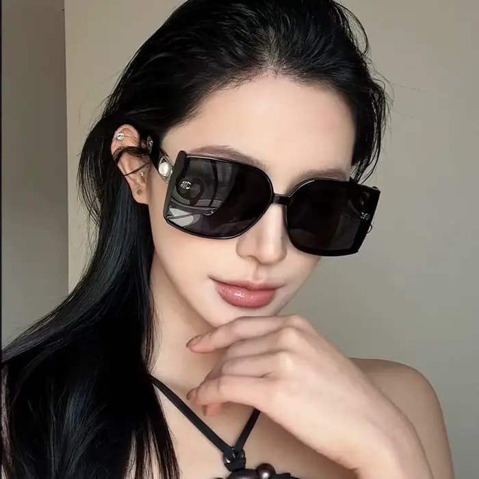 Lunettes De soleil polarisées carrées UV400 pour femmes, Protection solaire élégante avec perles, su