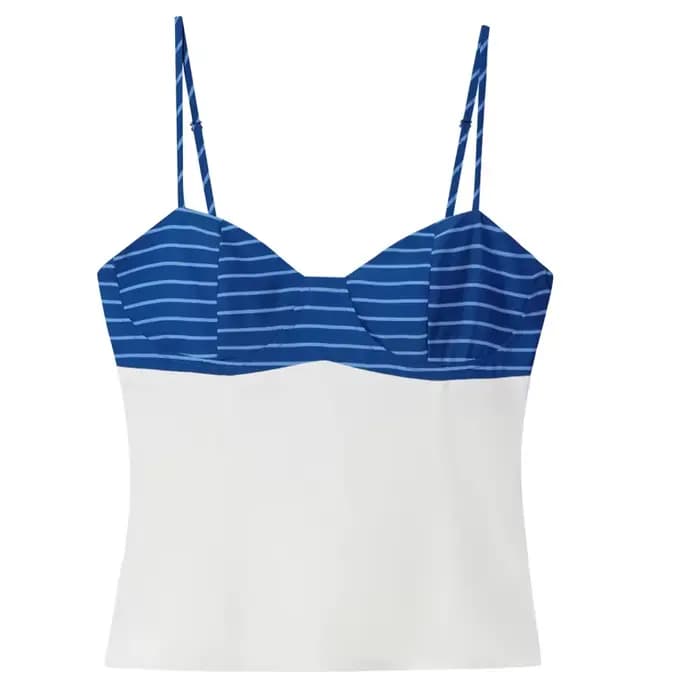 HXAO Bow rayure femmes jupe ensembles courts Patchwork Slip Corset haut femmes été asymétrie Mini ju