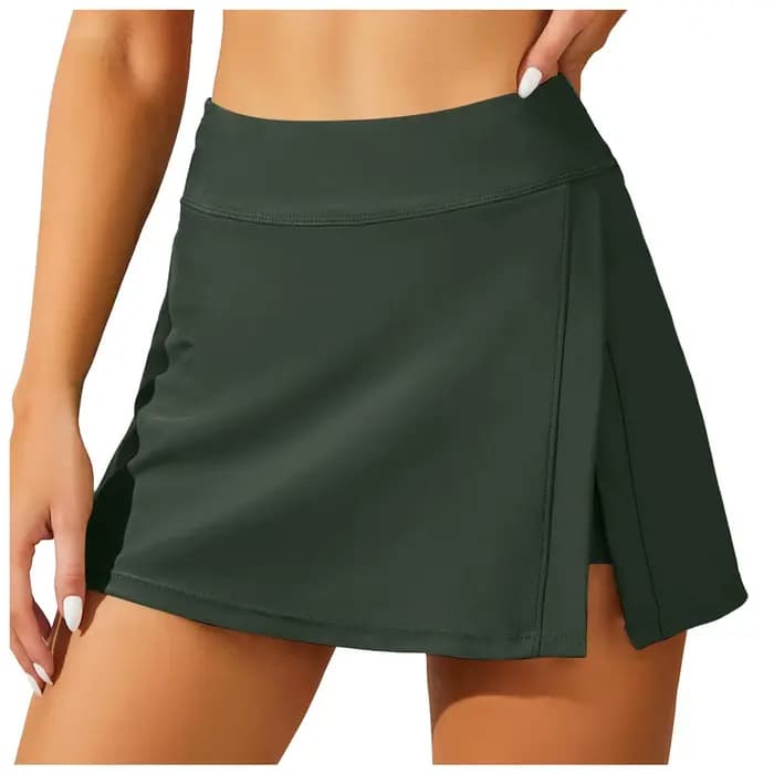 Jupe de bain taille haute pour femme, short intégré, resserrement du ventre, robe de bain, pantalon 