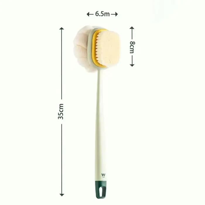 Brosse de douche exfoliante pour le dos avec long manche et éponge en maille douce pour femmes, pour