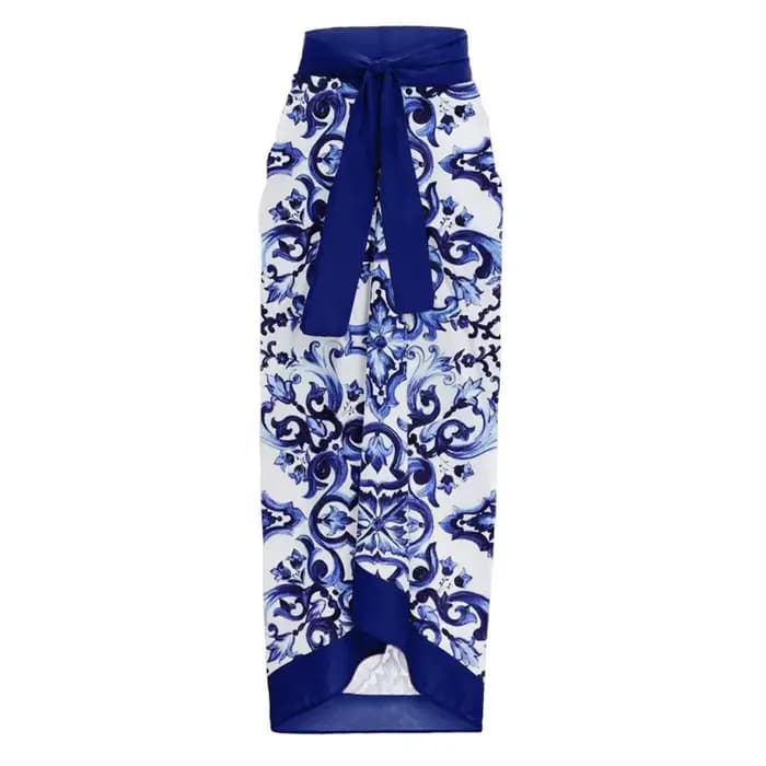 Maillot de bain une pièce imprimé porcelaine bleue et blanche, ensemble pour femmes, Monokini, vêtem