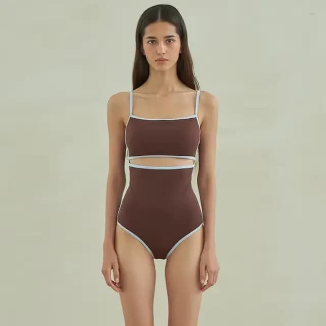 Sexy une pièce solide maillot de bain femmes découpé maillot de bain maillots de bain Monokini Bande